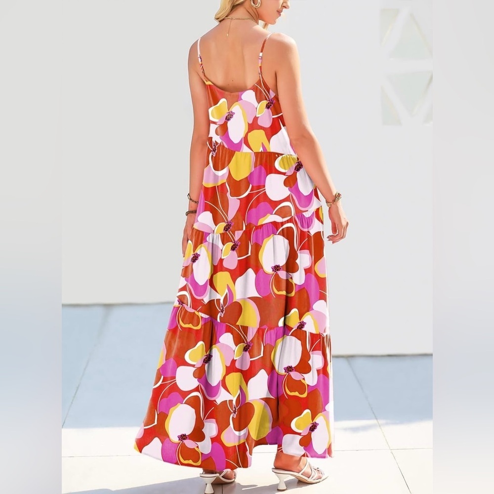 NWT ANRABESS Women Summer Casual Loose Sleeveless Sundress Spaghetti Strap - Picture 4 of 9